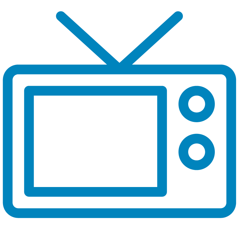 Blue television icon.